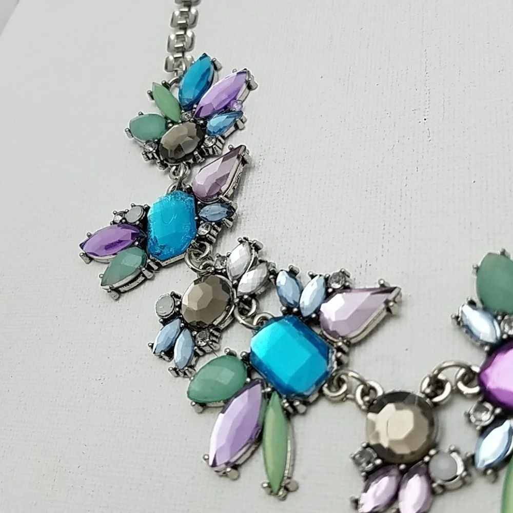 Colorful Pastel Stone Silver Tone 16